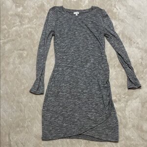 love, Fire Gray Heathered Long Sleeve Dress